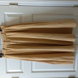 Wooden button down full skirt, side pockets